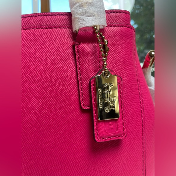 Coach NWT Madison Saffiano Leather Mini Christie Carryall in Pink Ruby - Picture 11 of 16